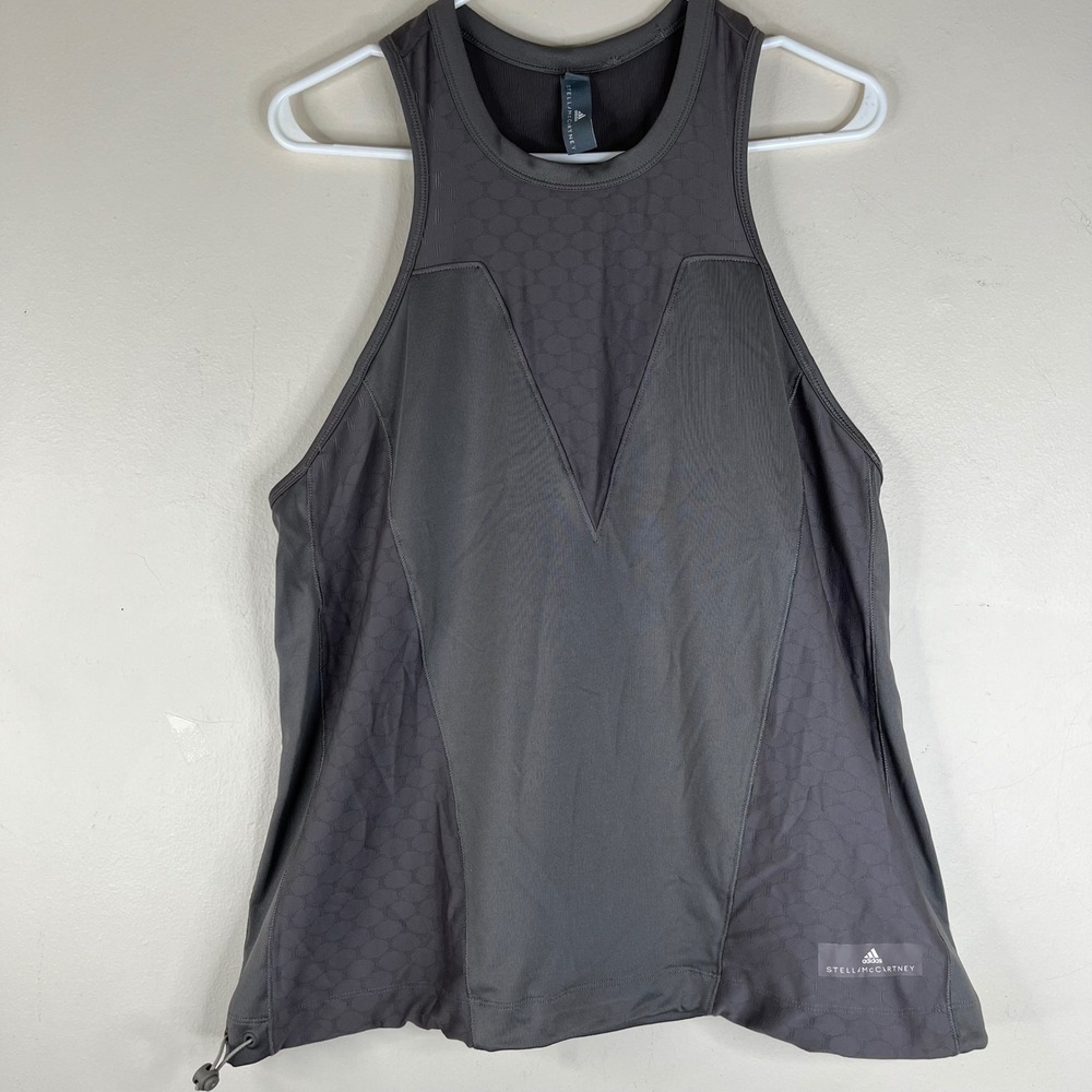 Adidas by Stella McCartney Women M Gray Racerback Tank Top Honeycomb FK8835